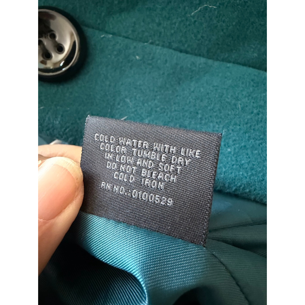 Women's Steve Madden Teal Ruffle Pea Coat S - Picture 9 of 9